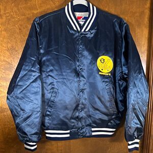 Vintage Swingster Men’s Blue Varsity Jacket M Snap Front Lined Pockets Logo USA